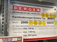Große Fachbodenregalanlage, 3 Ebenen / Stockwerke, Berger,gebraucht